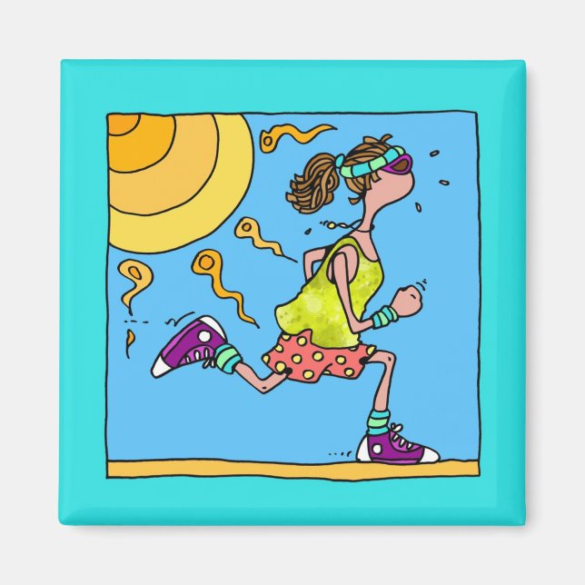 Sommerläuferin (Frau) Magnet (Vorne)