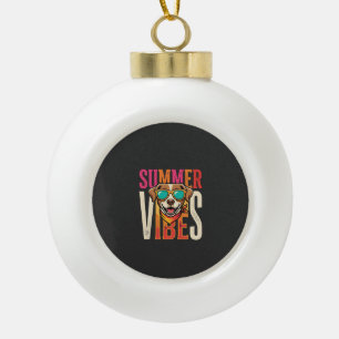Sommerlaune Hunde Sonnenbrille Keramik Kugel-Ornament