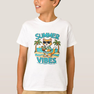 Sommerlaune Katze | Katze Sonnenbrille T-Shirt