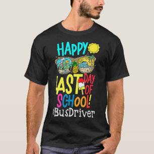 Sommerlehrer glücklich letzten Tag Schulbusfahrer T-Shirt