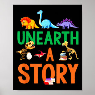 Sommerlektüre 2026 Dinosaurier Bücherliebhaber Ent Poster