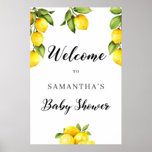 Sommerlemon Baby Dusche Willkommensschild Poster