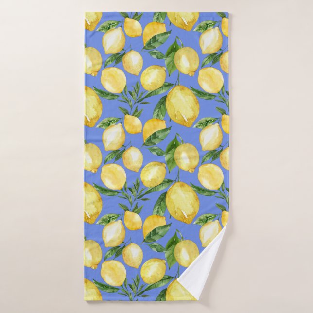 Sommerlemonat Italien Blau Badehandtuch (Badehandtuch)