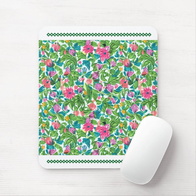 Sommerlich blühende Gartenanlage mit Spitzen Mousepad (Mit Mouse)