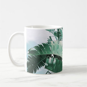 Sommerliche Atmosphäre Bananenblätter Blassgrün Kaffeetasse