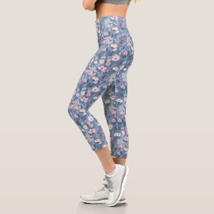 Sommerliche Blume Abstrakt Capri Leggings