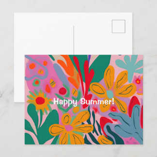 Sommerliche Blume abstraktes Muster glücklich Somm Postkarte