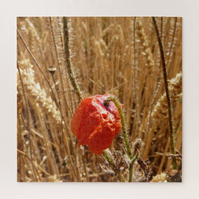 Sommerliche Blume auf dem Weizenfeld Puzzle (Vertikal)