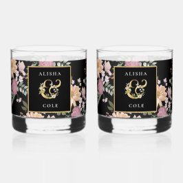 Sommerliche Blume auf der Schwarzen Hochzeit Whiskyglas