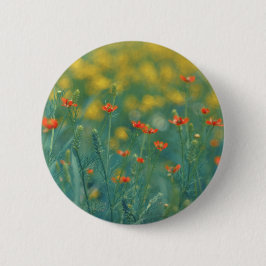 Sommerliche Blume (Blumenfeld) (Rote Blume) Button