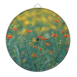 Sommerliche Blume (Blumenfeld) (Rote Blume) Dartscheibe