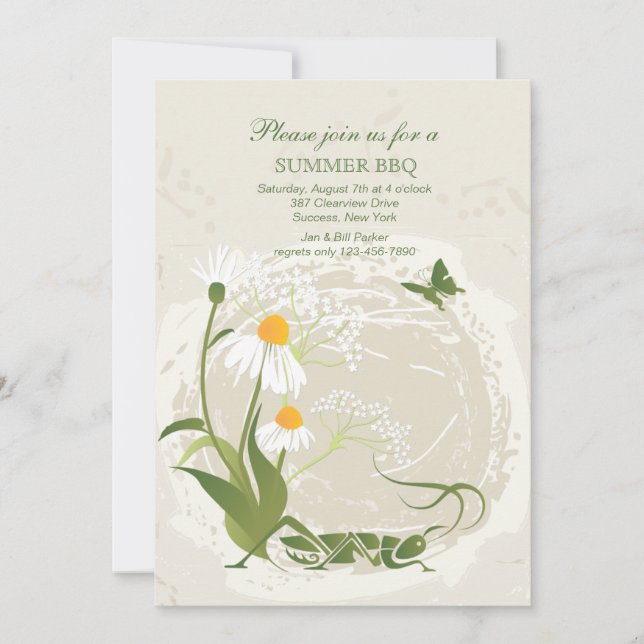 Sommerliche Blume Einladung (Vorderseite)