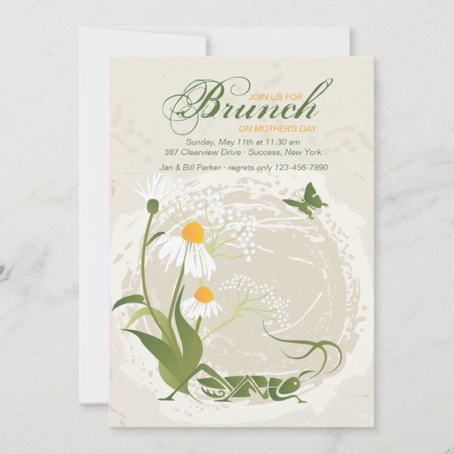 Sommerliche Blume Einladung Muttertag (Vorderseite)
