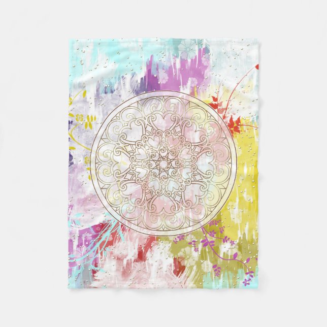 Sommerliche Blume Fleecedecke (Vorderseite)