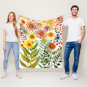 Sommerliche Blume Fleecedecke
