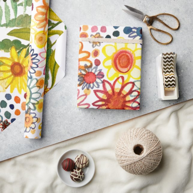 Sommerliche Blume Geschenkpapier (Kunsthandwerk)