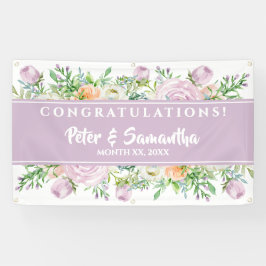 Sommerliche Blume Hochzeit Herzlichen Glückwunsch Banner