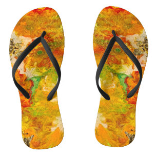 Sommerliche Blume Orange-Gelbe Flip Flops