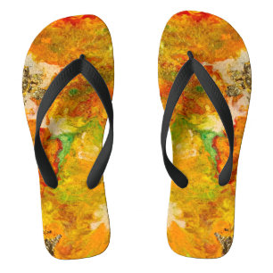 Sommerliche Blume Orangengelb Flip Flops