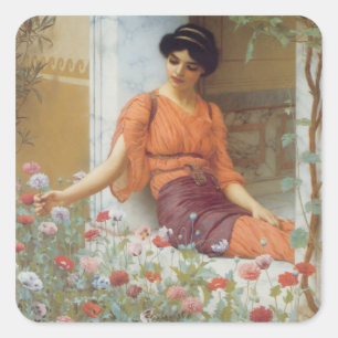 Sommerliche Blume Quadratischer Aufkleber