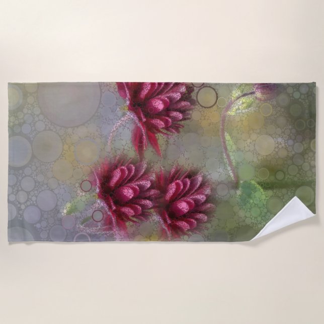 Sommerliche Blume Strandtuch (Vorderseite)