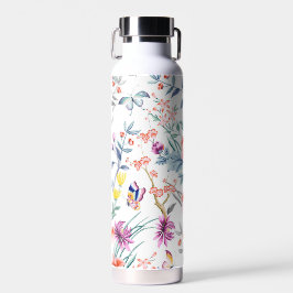 Sommerliche Blume und Schmetterling Trinkflasche