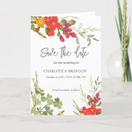 Sommerliche Blumengarten-Wildblumen-Hochzeit Ankündigung