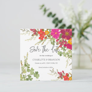 Sommerliche Blumengarten-Wildblumen-Hochzeit Einladung