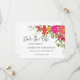 Sommerliche Blumengarten-Wildblumen-Hochzeit Save The Date