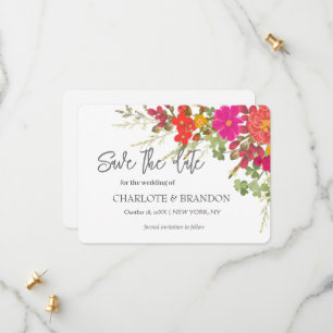 Sommerliche Blumengarten-Wildblumen-Hochzeit Save The Date