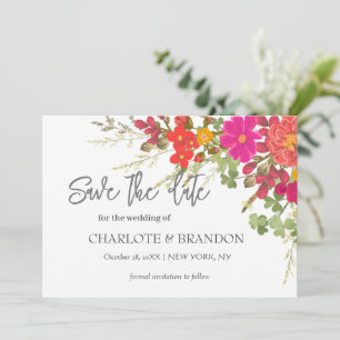 Sommerliche Blumengarten-Wildblumen-Hochzeit  Save The Date