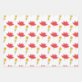 Sommerliche Blumenverpackungspapier Geschenkpapier Set