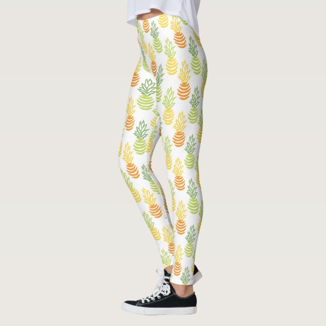 Sommerliche bunte Ananasfrucht-Multifarben-Muster Leggings (Links)