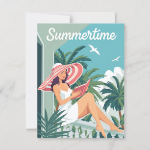 Sommerliche Entspannung Vintag Postkarte