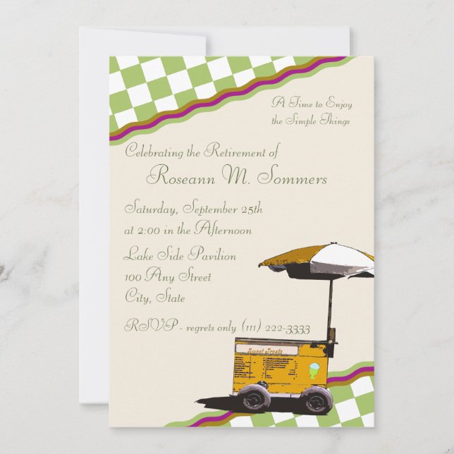 Sommerliche Erinnerungen/Ruhestand Einladung (Vorderseite)