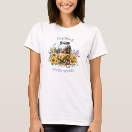 Sommerliche Erinnerungen Sonnenblumen Lavendel T - T-Shirt