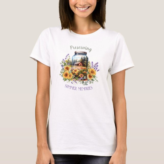 Sommerliche Erinnerungen Sonnenblumen Lavendel T - T-Shirt (Vorderseite)