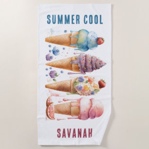 SOMMERLICHE FARBENFROHE EISWÜRFEL STRANDTUCH
