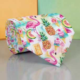 Sommerliche Flamingo Krawatte