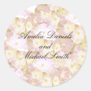 Sommerliche Florale Hochzeit Runder Aufkleber