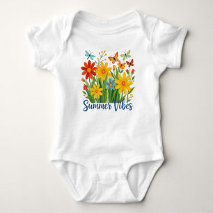 Sommerliche Florale Motive mit Schmetterlingen-645 Baby Strampler