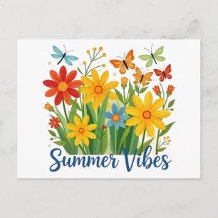 Sommerliche Florale Motive mit Schmetterlingen-645 Feiertagspostkarte