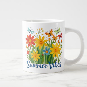 Sommerliche Florale Motive mit Schmetterlingen-645 Jumbo-Tasse