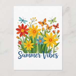 Sommerliche Florale Motive mit Schmetterlingen-645 Postkarte