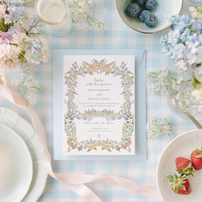 Sommerliche Gartenhochzeit mit Blumen Einladung (Von Creator hochgeladen)
