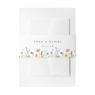 Sommerliche Gartenhochzeit mit Wildblumen Einladungsbanderole