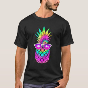 Sommerliche Gefärbte Krawatte Ananas Sonnenbrille T-Shirt