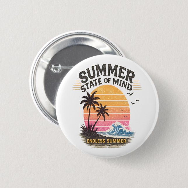 Sommerliche Gemütsverfassung Vintage Button (Vorne & Hinten)