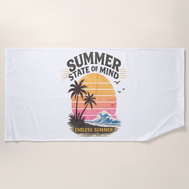 Sommerliche Gemütsverfassung Vintage Strandtuch (Vorderseite)