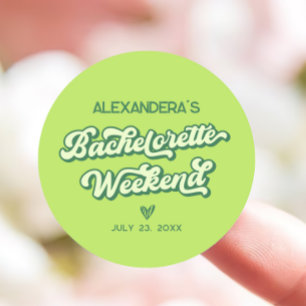 Sommerliche grüne Poolparty-Junggesellinnenabschie Runder Aufkleber